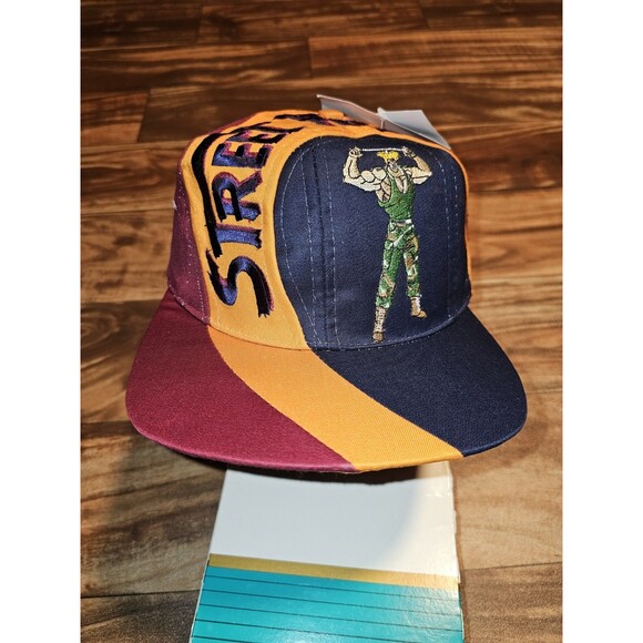 NEW Vintage Rare 1996 Street Fighter 2 Guile SNES Game Promo Swirl Hat Snapback - Picture 1 of 10